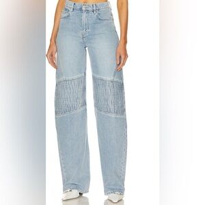 Mariah Wide Leg Racer Jean In Coast Highway Grlfrnd Color: Coast Highway